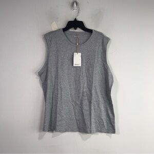 Quince Cotton Modal Muscle Tank Top, Women's Size XL - Heather Grey